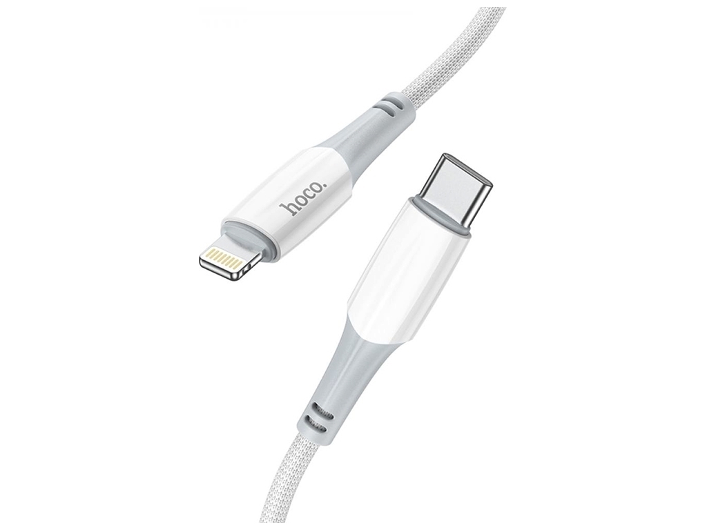 Кабель USB Hoco X70 Ferry PD20W Type C to Lightning, Бiлий