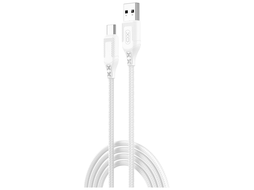 Кабель USB XO NB235 Zebra series Braided 2.4A Type C Цвет Белый