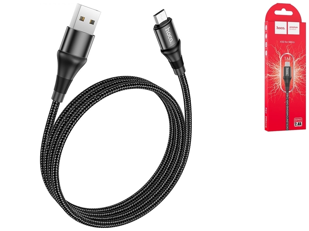Кабель USB Hoco X50 Excellent Micro, Чёрный