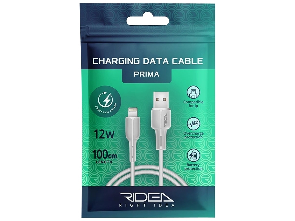 Кабель USB Ridea RC-M131 Prima 12W Lightning, Белый