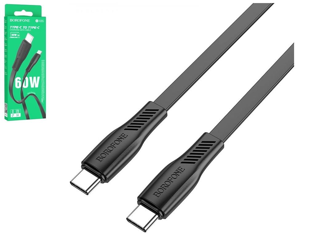 Кабель USB Borofone BX85 60W (20V/3A) Type-C to Type-C, Чёрный