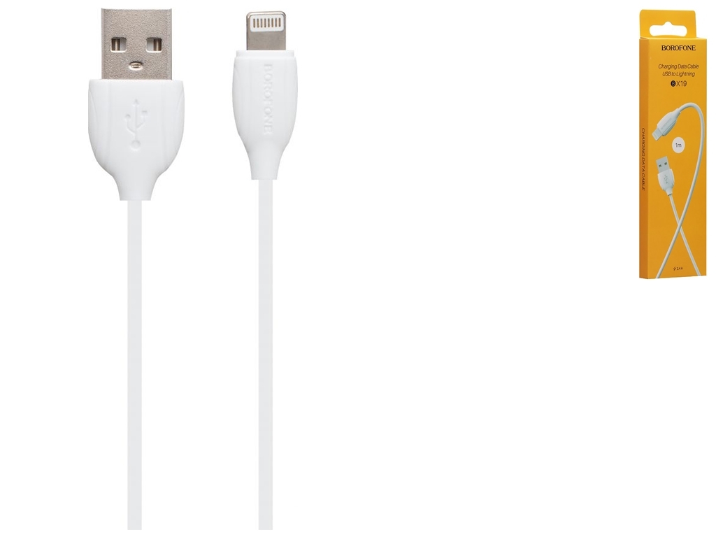 Кабель USB Borofone BX19 Benefit Lightning, Білий
