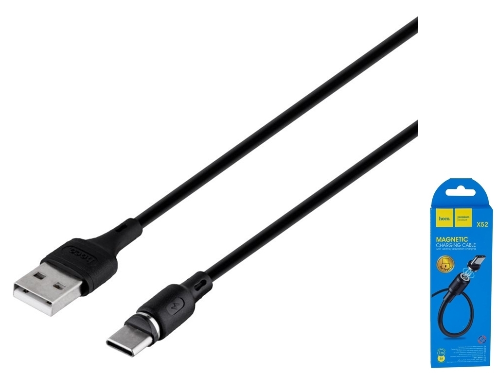 Кабель USB Hoco X52 Sereno magnetic Type-C Колір Чорний