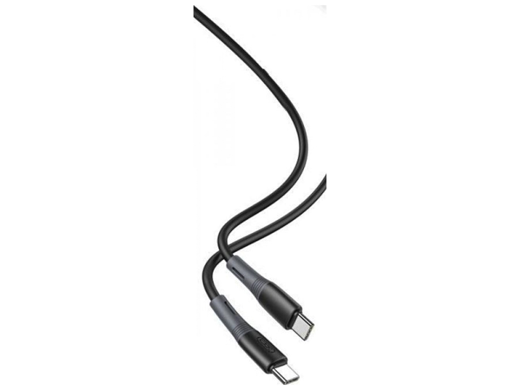 Кабель USB XO NB-Q226B 60W Silicone two-color Type-C to Type-C Цвет Черный