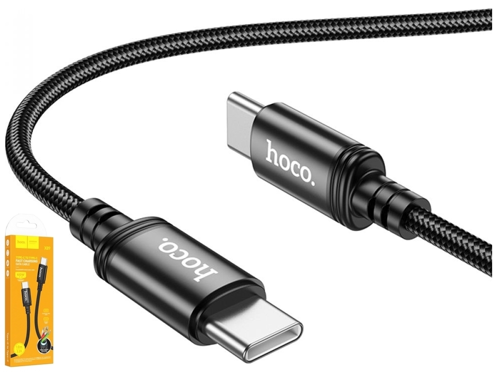 Кабель USB Hoco X89 Wind 60W Type-C to Type-C, Черный