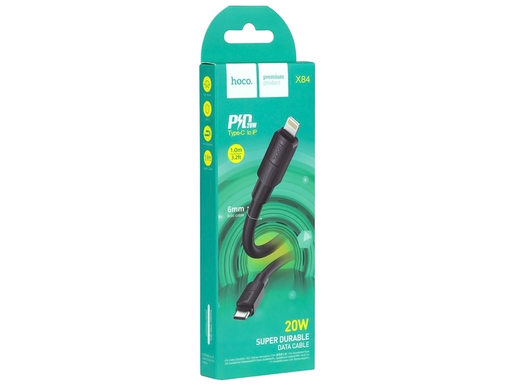 Кабель USB Hoco X84 PD Type-C to Lightning, Чёрный