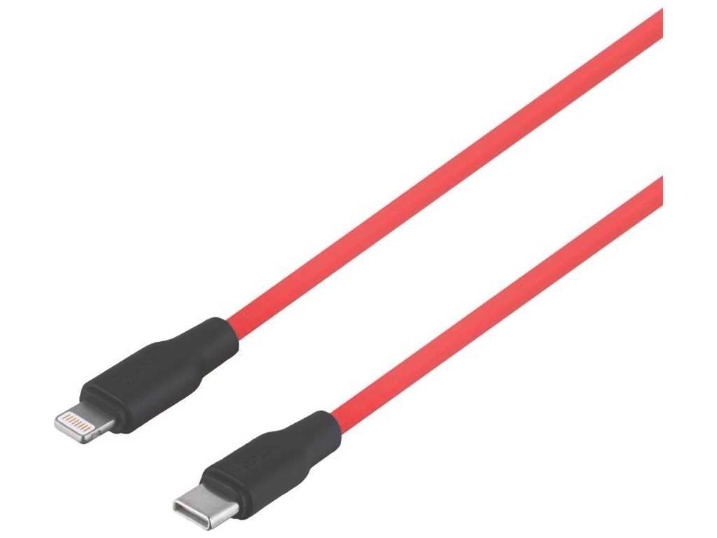 Кабель USB Hoco X21 Plus Silicone PD 20W Type-C to Lightning Цвет Чёрно-Красный