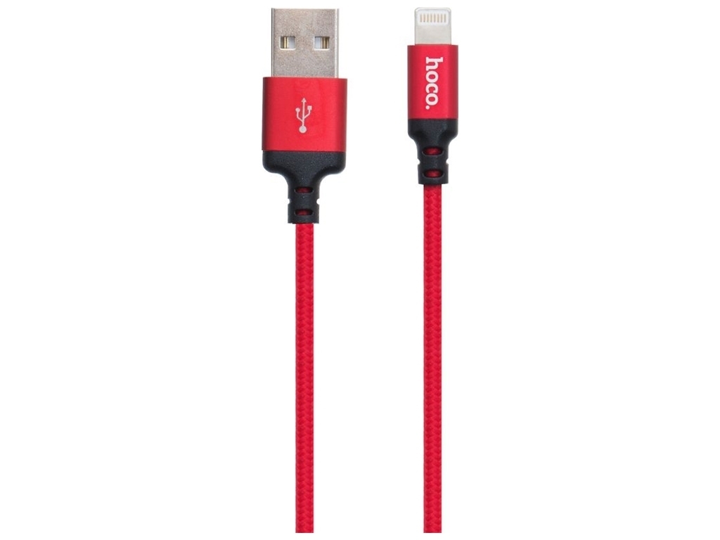 Кабель USB Hoco X14 Times Speed Lightning 2m Колір Червоно-Чорний