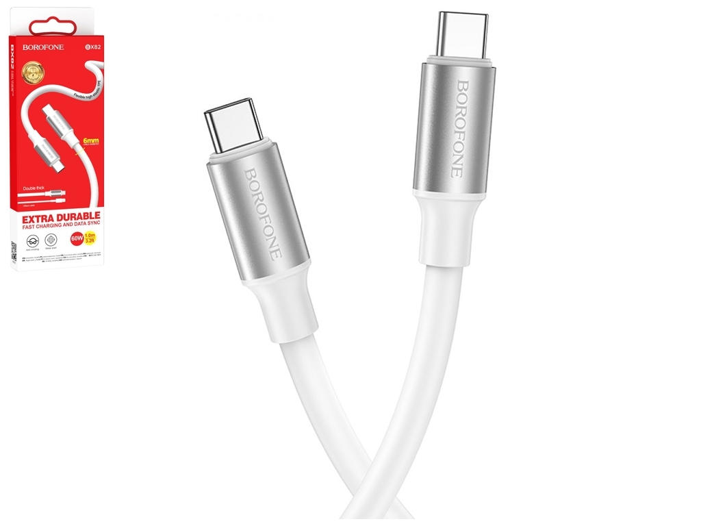 Кабель USB Borofone BX82 60W Type-C to Type-C, Белый