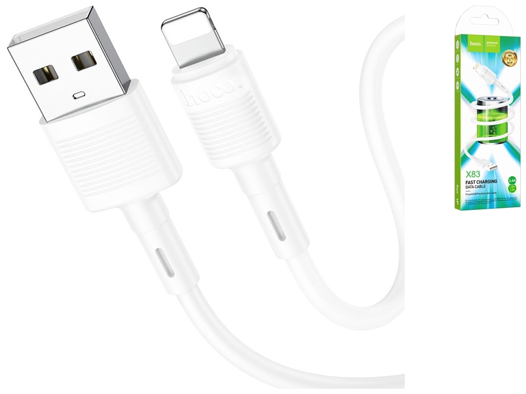 Кабель USB Hoco X83 Lightning Колір Білий