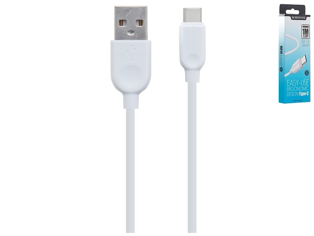 Кабель USB Borofone BX14 Type-C, Білий