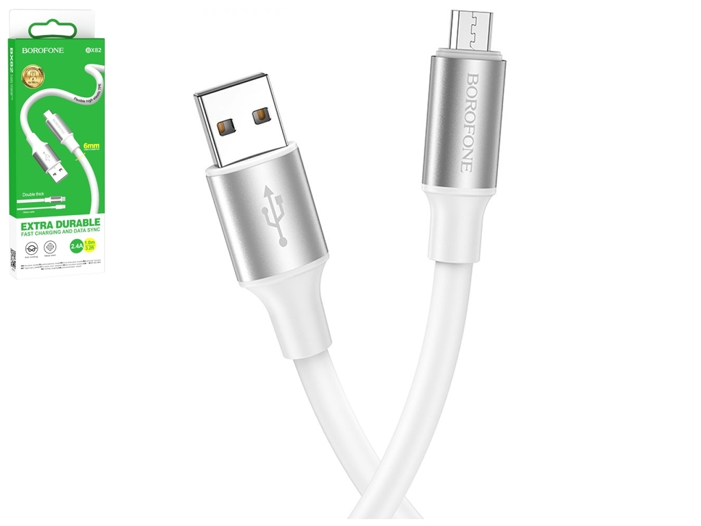 Кабель USB Borofone BX82 Micro, Білий
