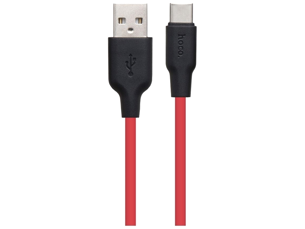 Кабель USB Hoco X21 Plus Silicone Type-C 0.25m Колір Чорно-Червоний