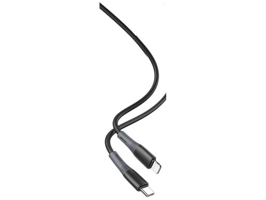 Кабель USB XO NB-Q226A 27W Silicone two-color TYPE-C to Lightning, Черный
