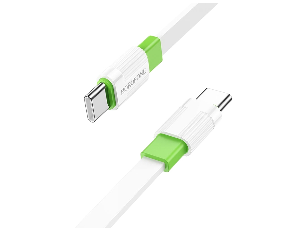 Кабель USB Borofone BX89 Union 60W Type-C to Type-C, Біло-зелений