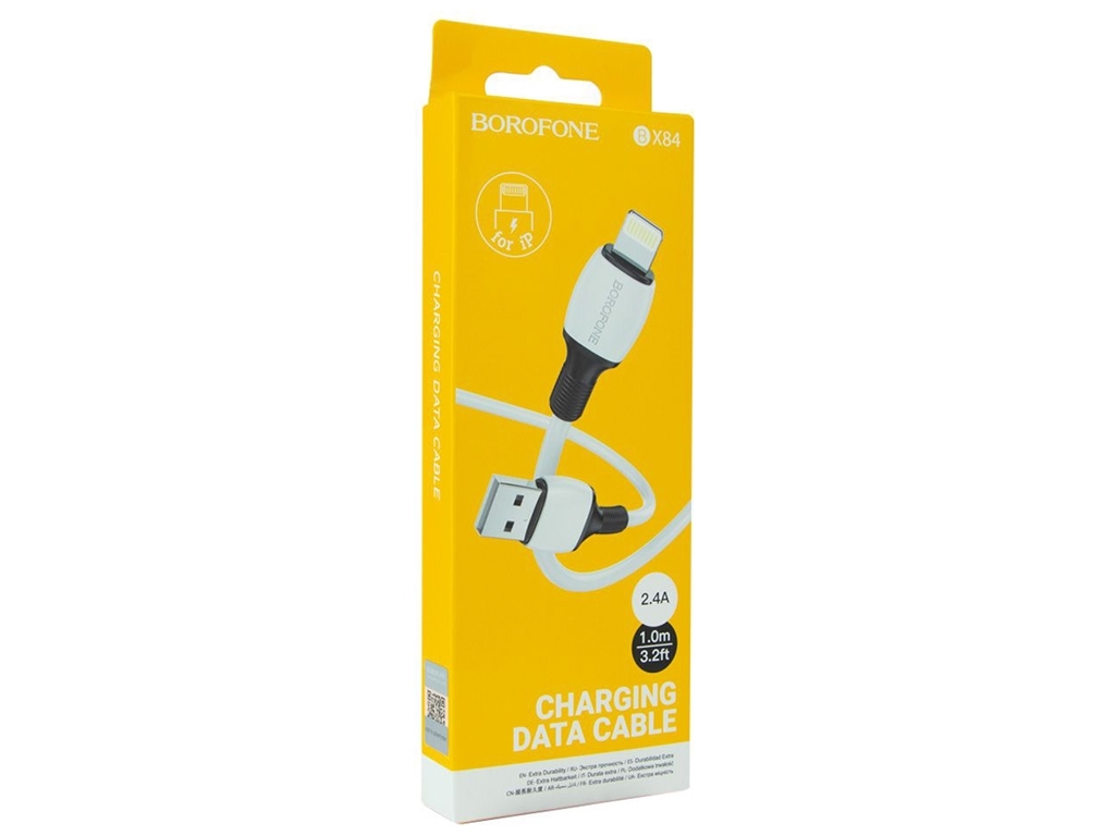 Кабель USB Borofone BX84 Lightning 2.4A, Белый
