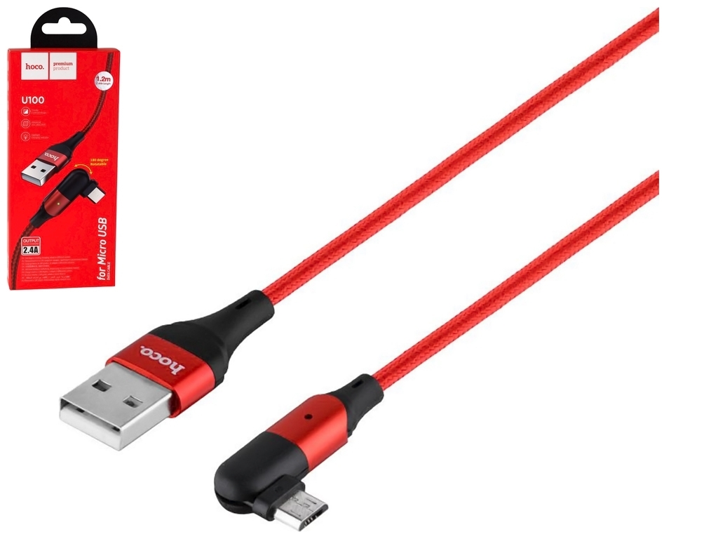 Кабель USB Hoco U100 Orbit Micro, Красный
