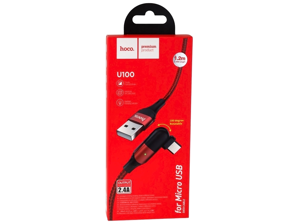 Кабель USB Hoco U100 Orbit Micro, Красный