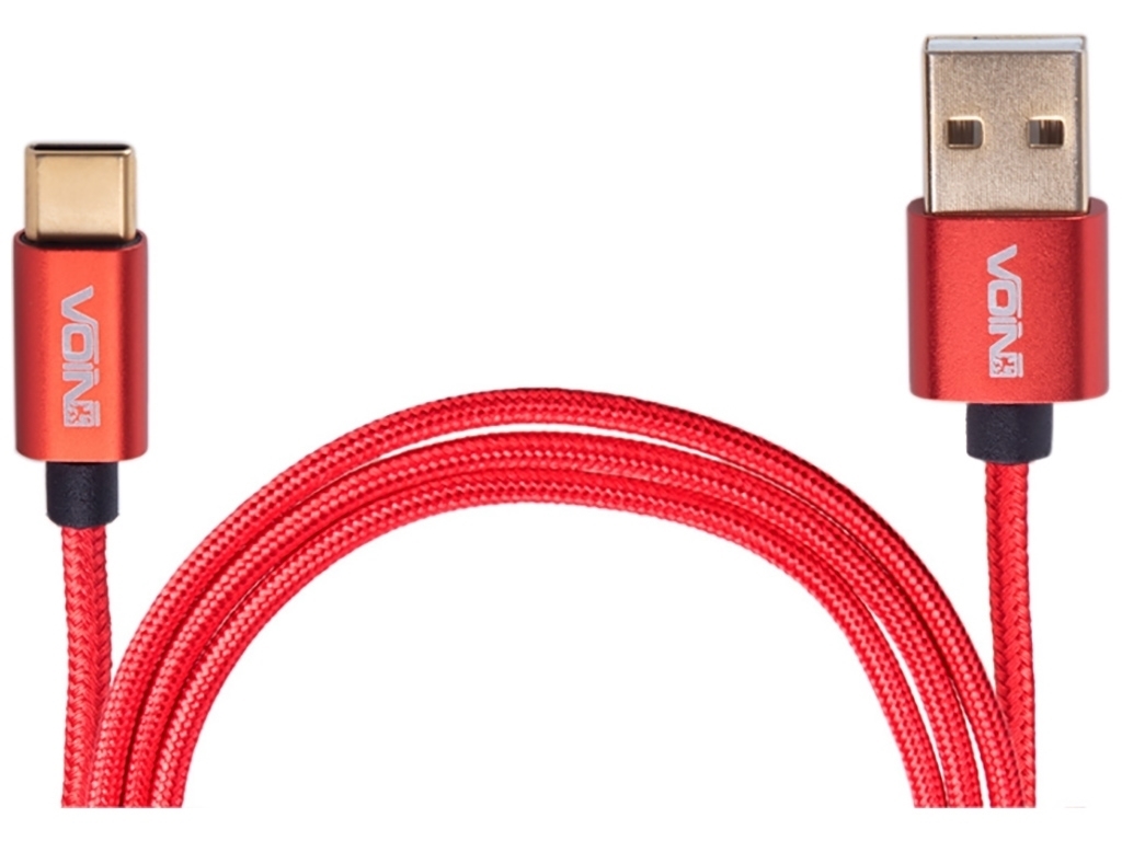 Кабель VOIN USB - Type C 5А, 1м, red (супер быстрая зарядка/передача данных) CC-1101C RD