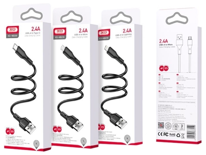 Кабель USB XO NB230 Rock Series Type-C 2.4A Цвет Черный