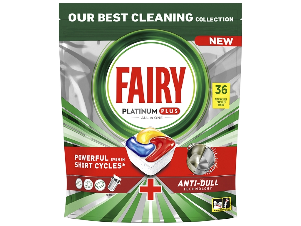 Капсули для посудомийних машин Fairy Platinum Plus All in One Lemon, 36шт