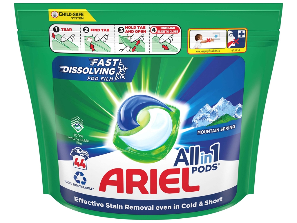 Капсули для прання Ariel Pods All-in-1 Mountain Spring, 44шт