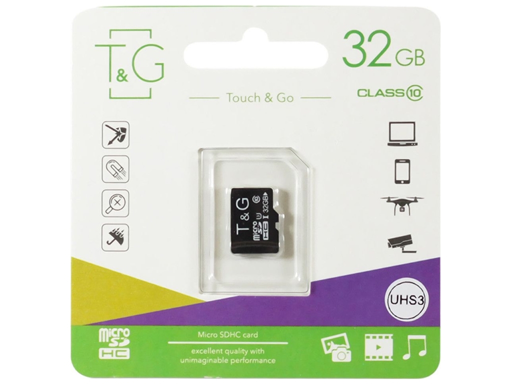Карта Памяти T&G MicroSDHC 32gb UHS-1 10 Class Цвет Черный