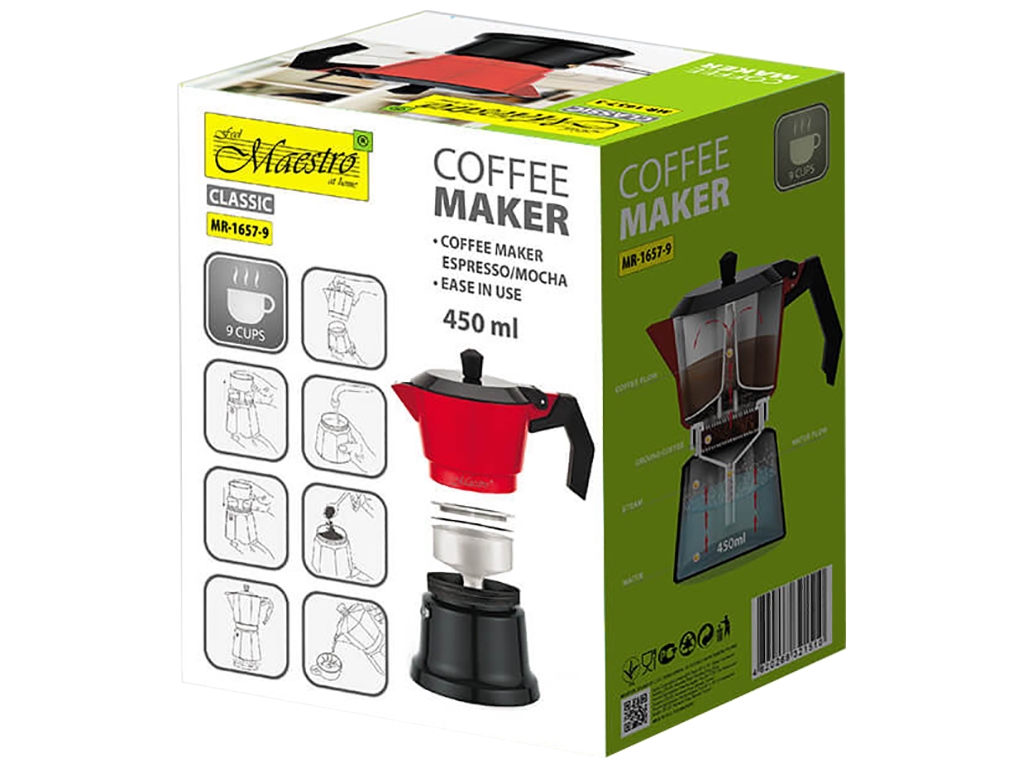 Кофеварка Maestro Espresso Moka, алюминиевая, 450мл