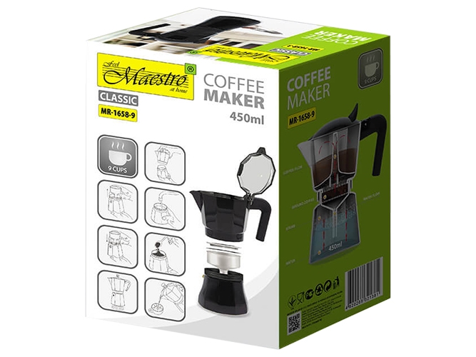 Кофеварка Maestro Espresso Moka, алюминиевая, 450мл
