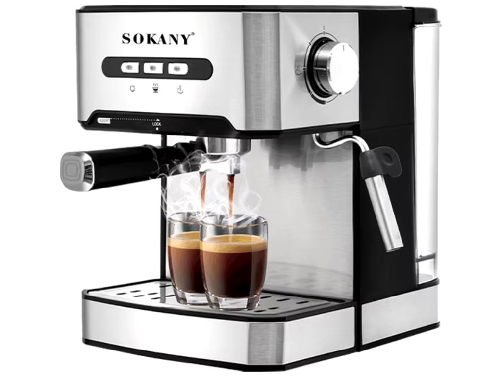 Кофеварка Sokany, на 2 чашки, 1,6л, 850W