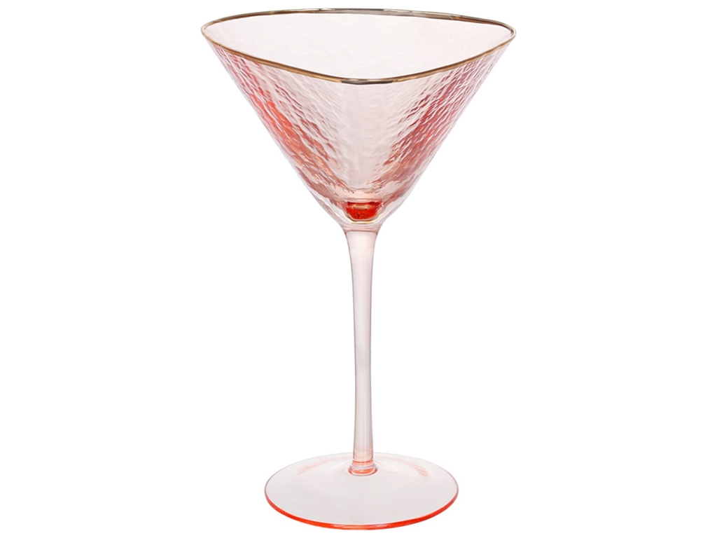 Бокал для мартини с золотым кантом Diva Pink, 190мл