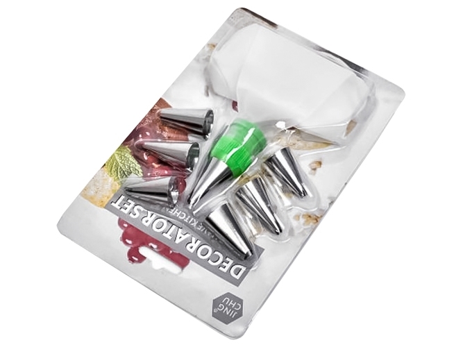 Кондитерський мішок з насадками, 19х12см (9 предметів у наборі)