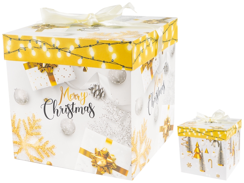Коробка новогодняя картонная "Gold fairy" S 10см