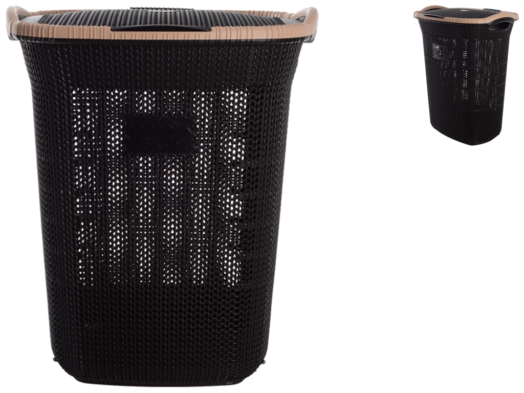 Корзина для белья Violet House 0261 Виолетта Brown, с крышкой, 65л, 8690070086398