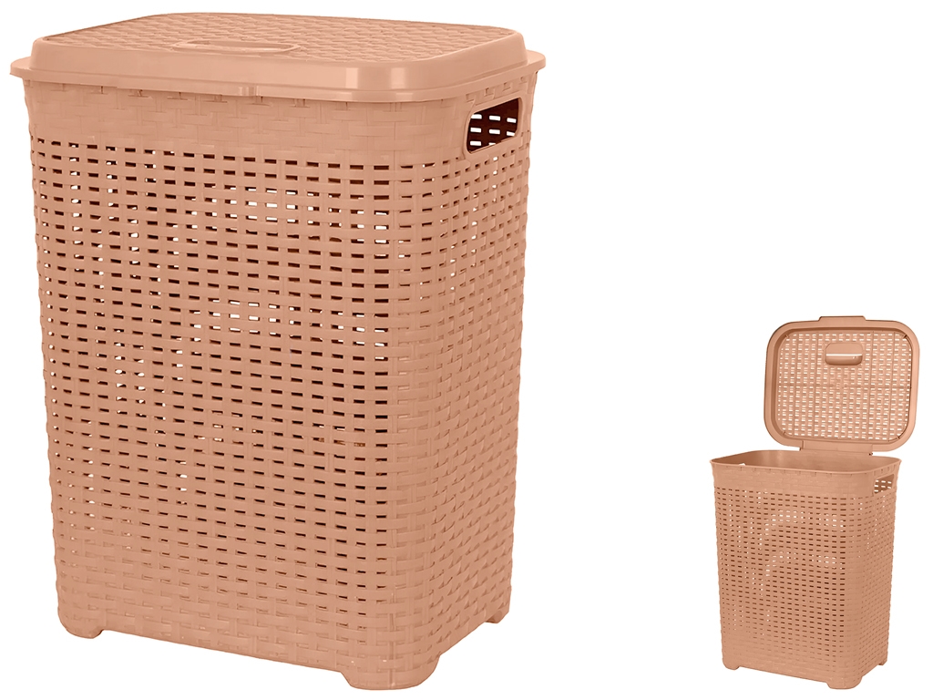 Кошик для білизни з кришкою Violet House, Роттанг Beige, 45л