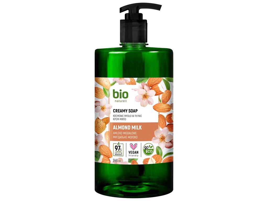 Крем-мило Bio Naturell, Мигдальне молоко, з помпою, 946мл