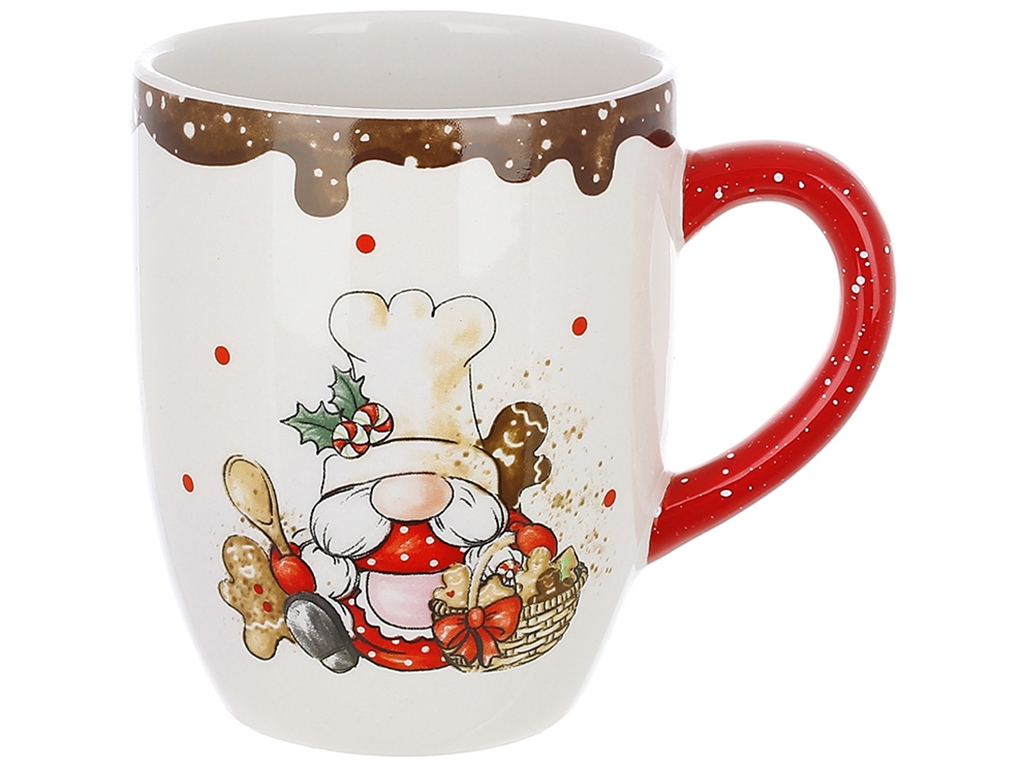 Кружка керамическая Гном-повариха с пряниками, 400мл