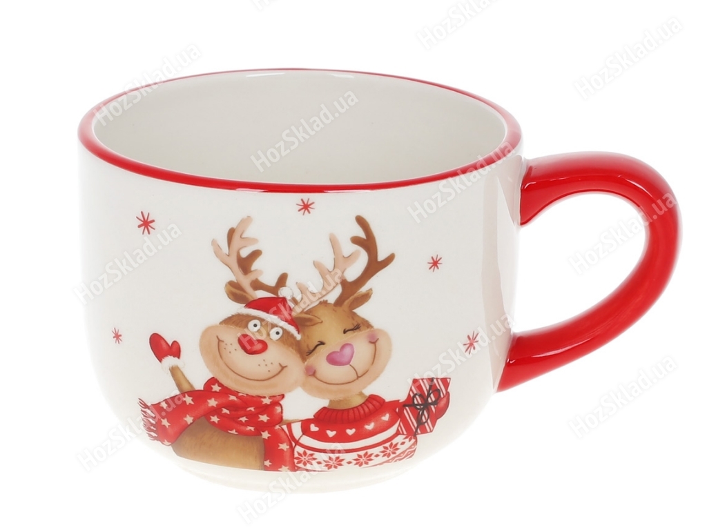Кружка керамическая Bonadi "Новогодние Олени" 500 мл