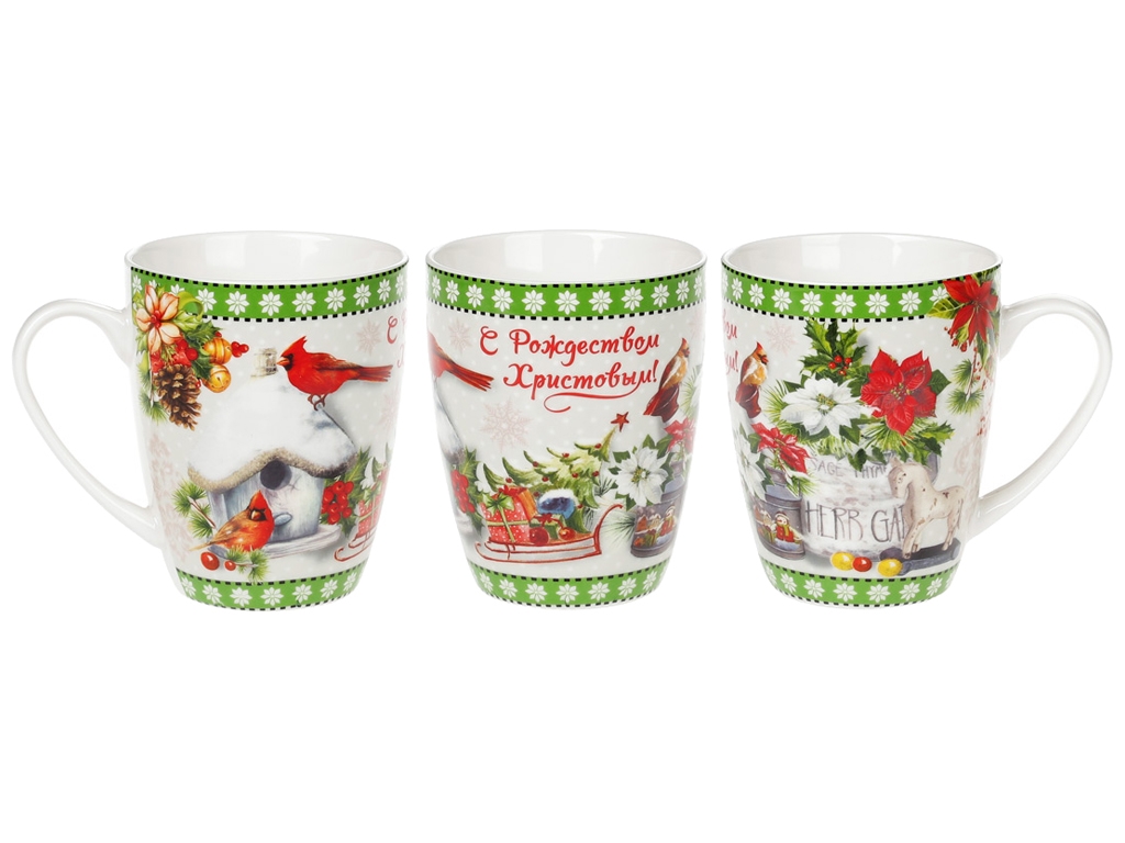 Кружка фарфоровая С Рождеством Христовым, 350мл