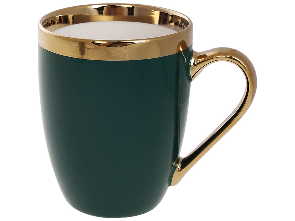 Кухоль порцеляновий Золота лінія, 360мл, колір - темно-зелений