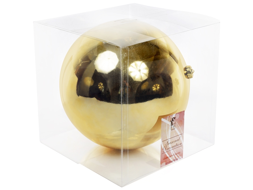 Шар декоративный, 25см, цвет - яркое золото, глянец