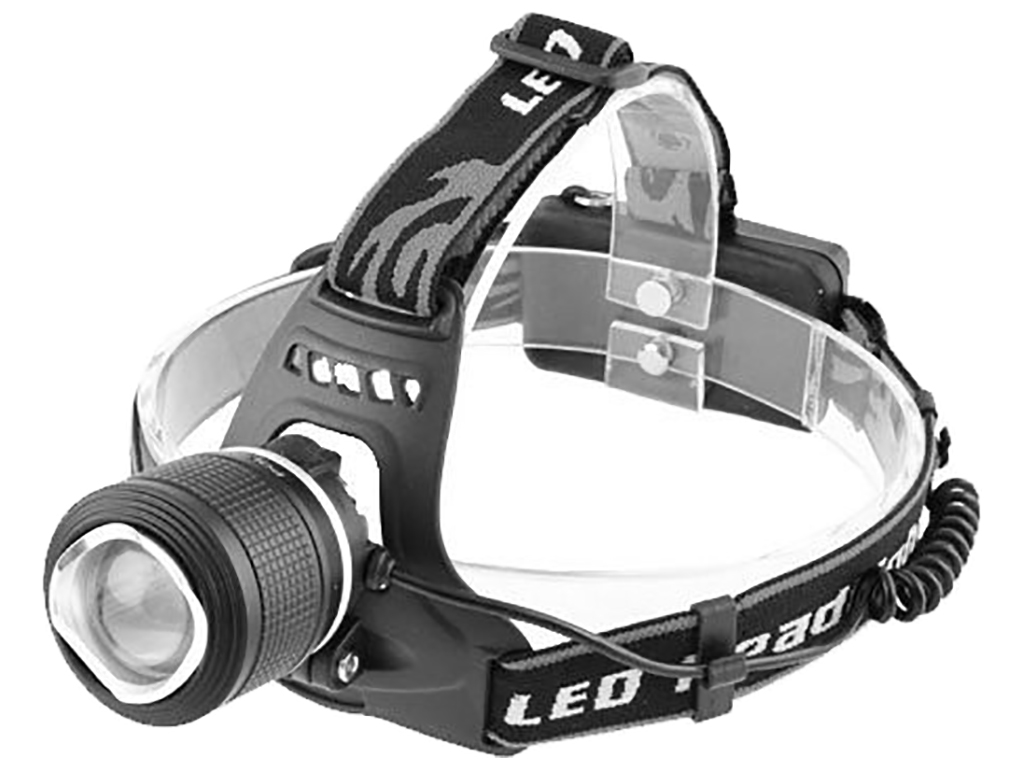 Фонарь налобный BL-2199-T6 ЗУ 220/12V, 2x18650, zoom, шипы, коробка