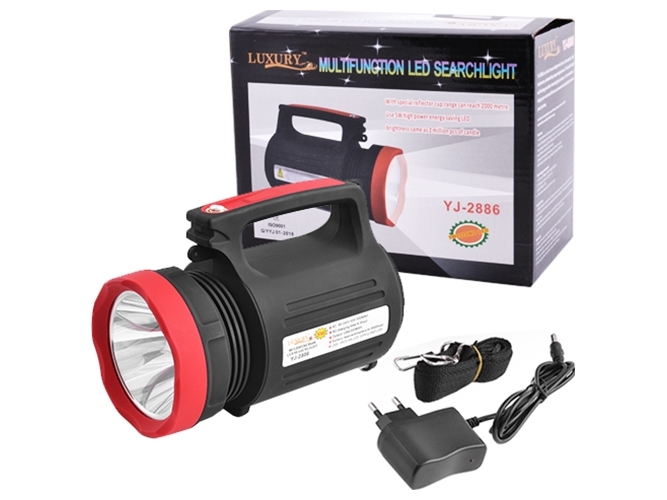 Фонарь переносной Luxury 2886, 5W+22SMD, ЗУ 220V, встроенный аккумулятор, power bank