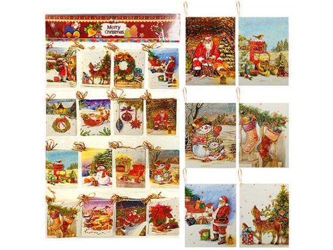 Открытка-малышка "Рождество" 9.5x6.5см (цена за набор 128шт) R87343