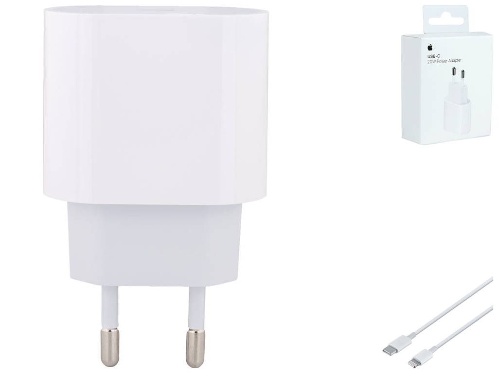 Мережевий Зарядний Пристрій Apple PD 20W 1:1 М'ята упаковка Колір Бiлий