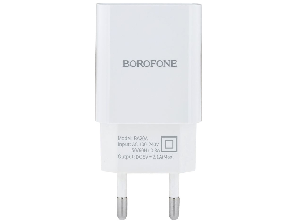 Мережевий Зарядний Пристрій Borofone BA20A Type-C 1USB 2.1A Колір Білий