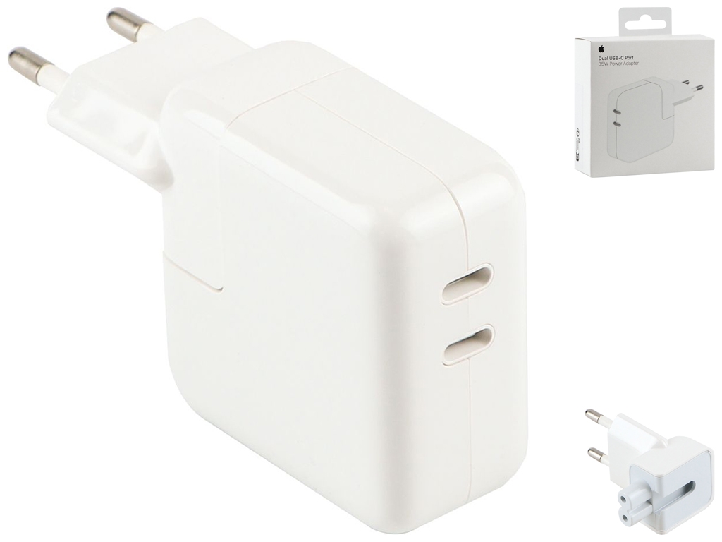 Сетевое Зарядное Устройство Apple Dual Type‑C PD25W+PD25W Total 50W 1:1 Цвет Белый
