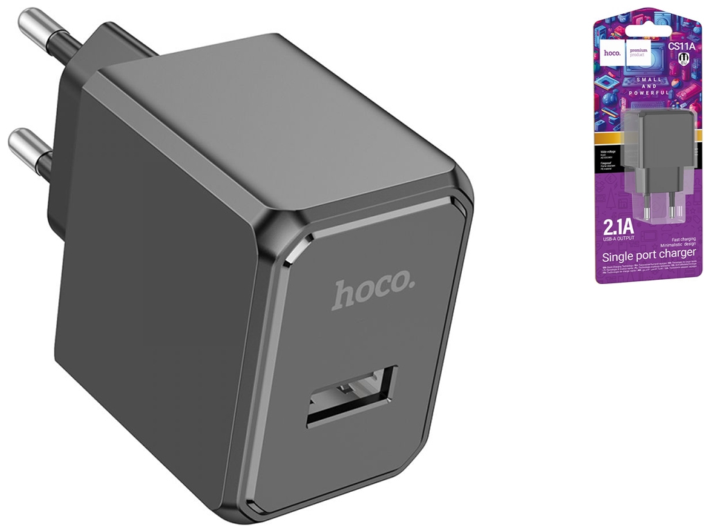 Сетевое Зарядное Устройство Hoco CS11A 1USB 2.1A Цвет Черный
