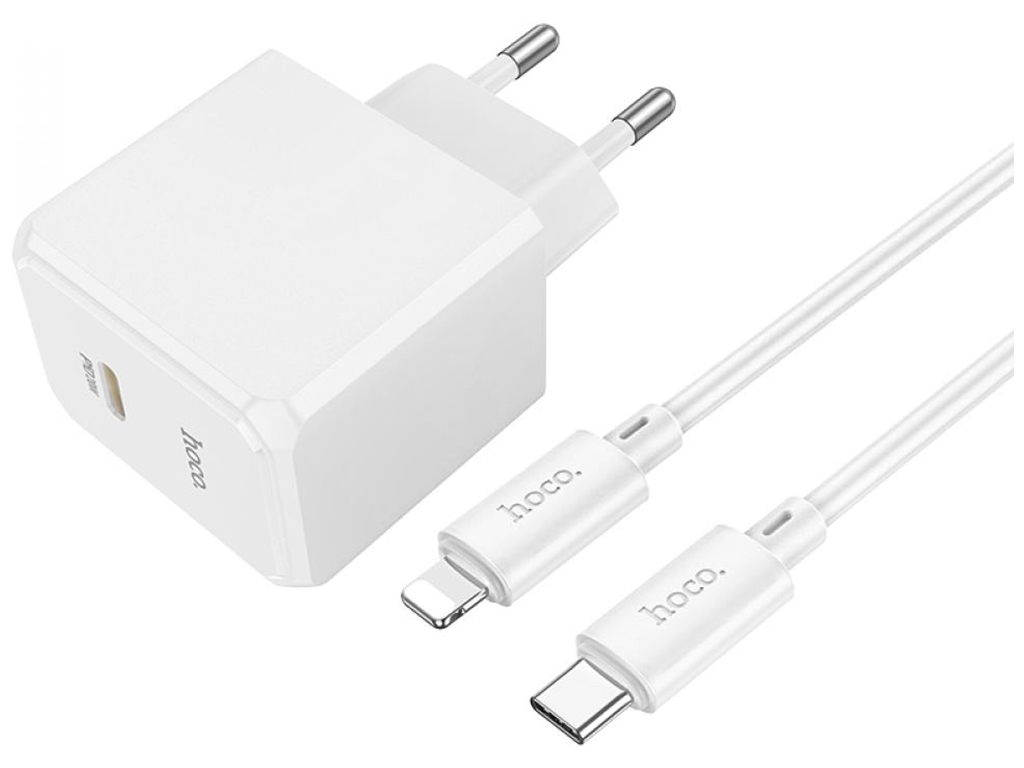 Сетевое Зарядное Устройство Hoco CS13A Ocean PD20W Type C to Lightning Цвет Белый