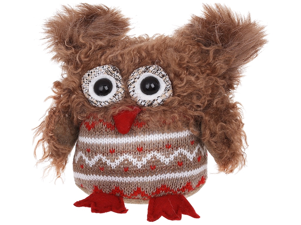 Мягкая игрушка Совушка, 17x9x15см, цвет - светло-коричневый